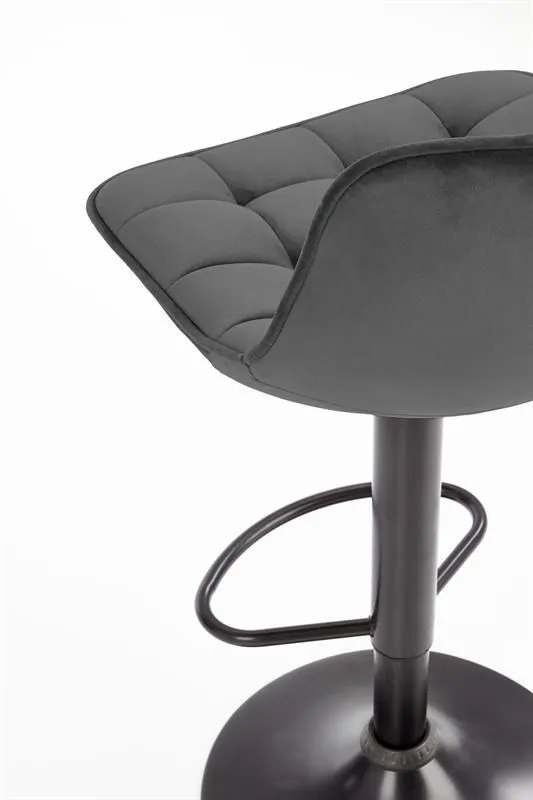 Hoker H-95 szary tapicerowany aksamitem z oparciem | MIRAT. w stylu GLAMOUR kolekcja