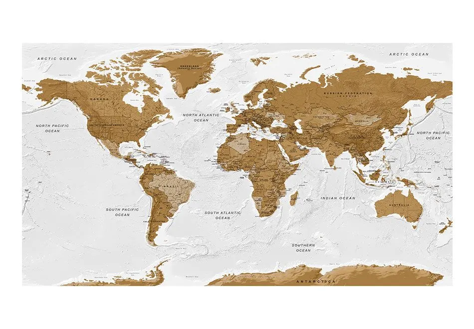 Fototapeta XXL - Mapa świata Białe oceany II-2