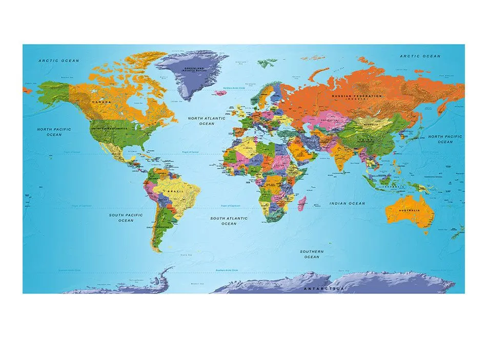 Fototapeta XXL - Mapa świata Kolorowa geografia II-2