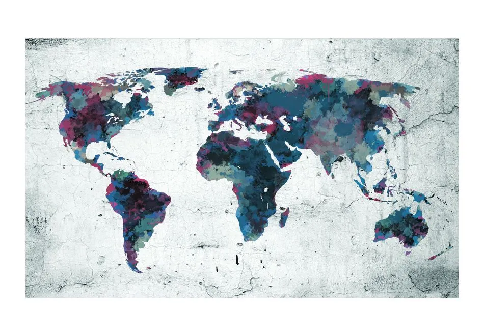 Fototapeta - World map on the wall-2