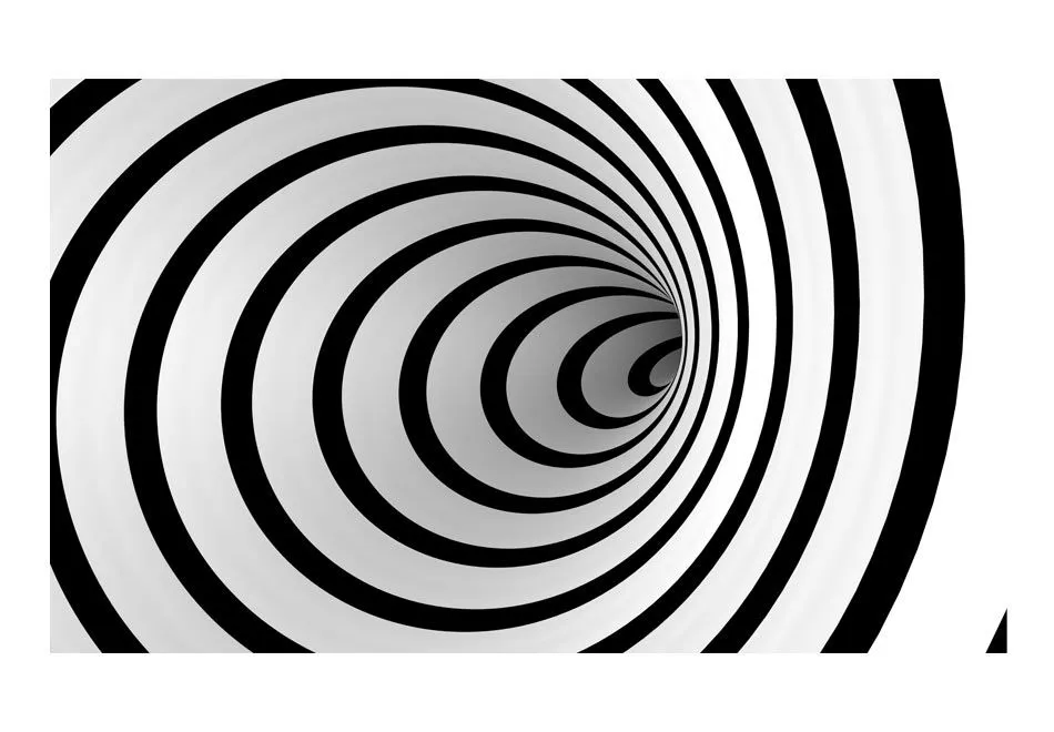 Fototapeta - Czarno-biały tunel 3D-2