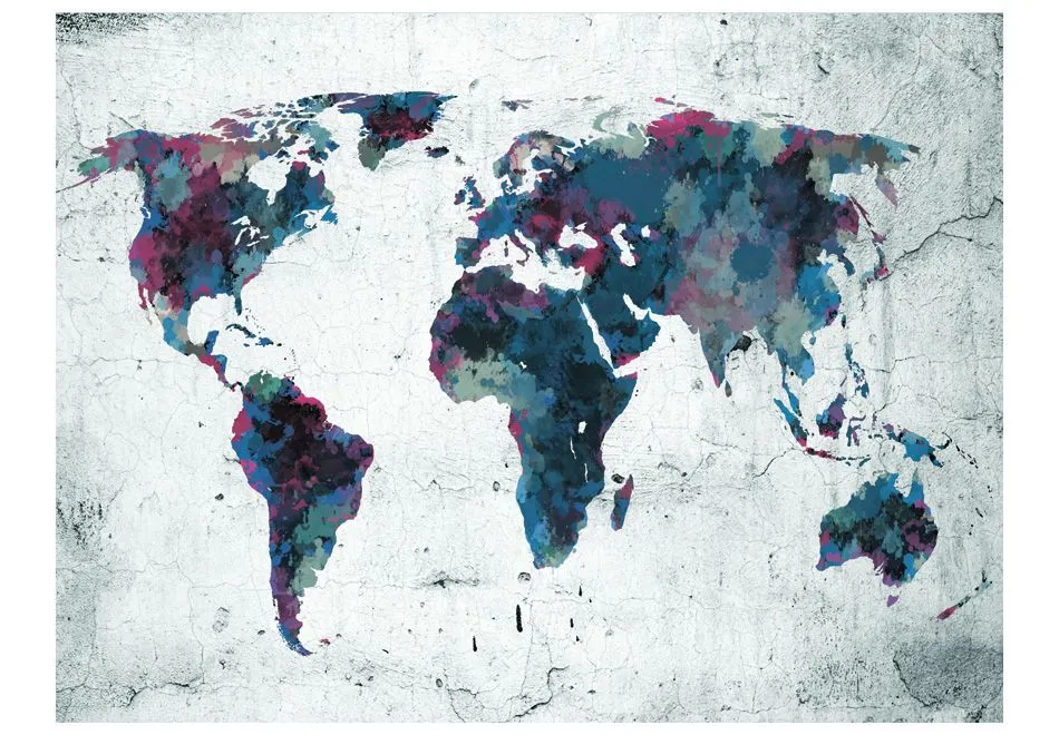 Fototapeta - World map on the wall-2
