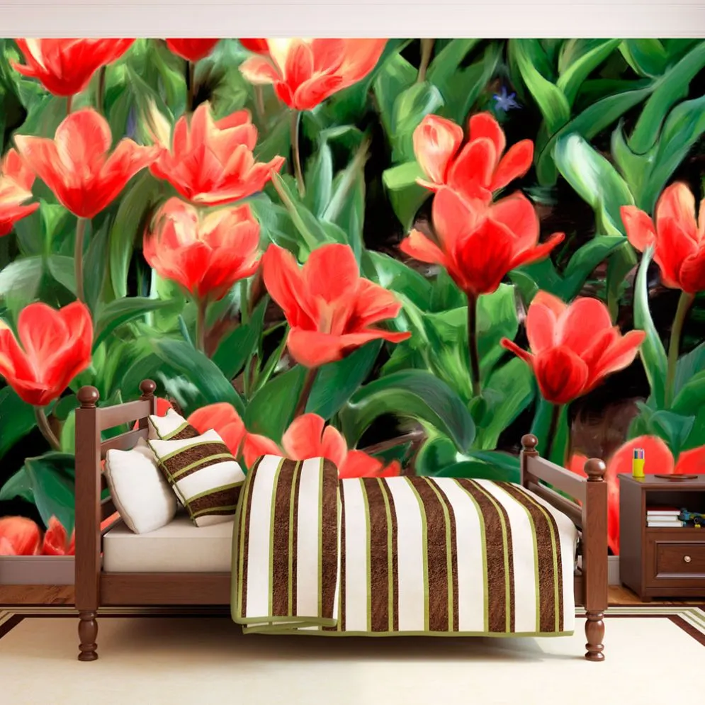 Fototapeta - Painted flowers-1