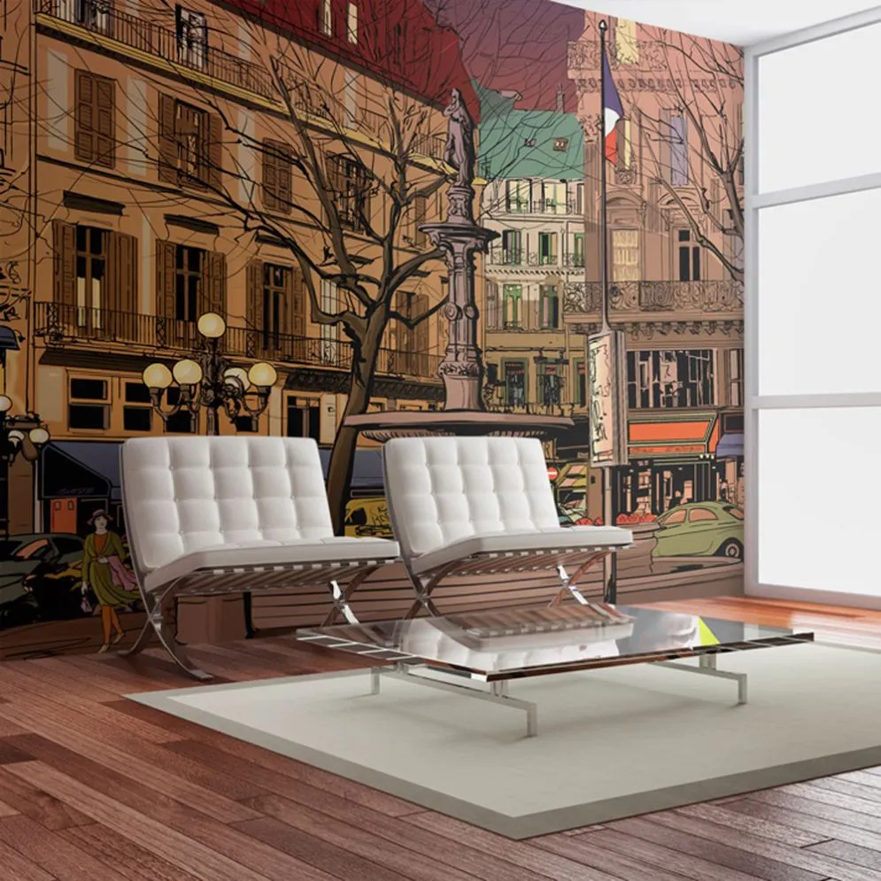 Fototapeta - Walk through the French square-1