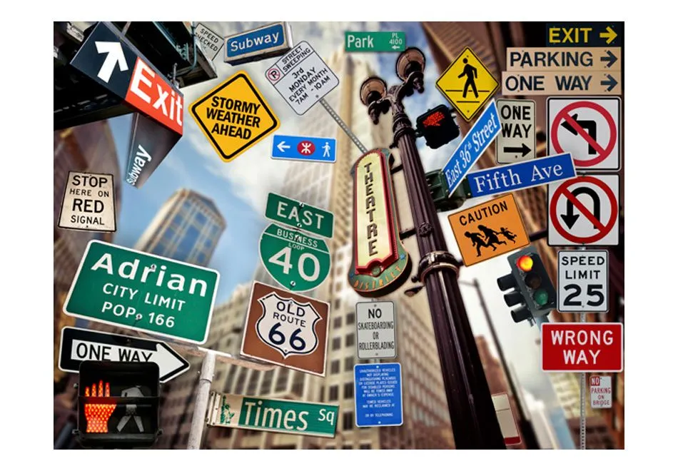 Fototapeta - New York signposts-2