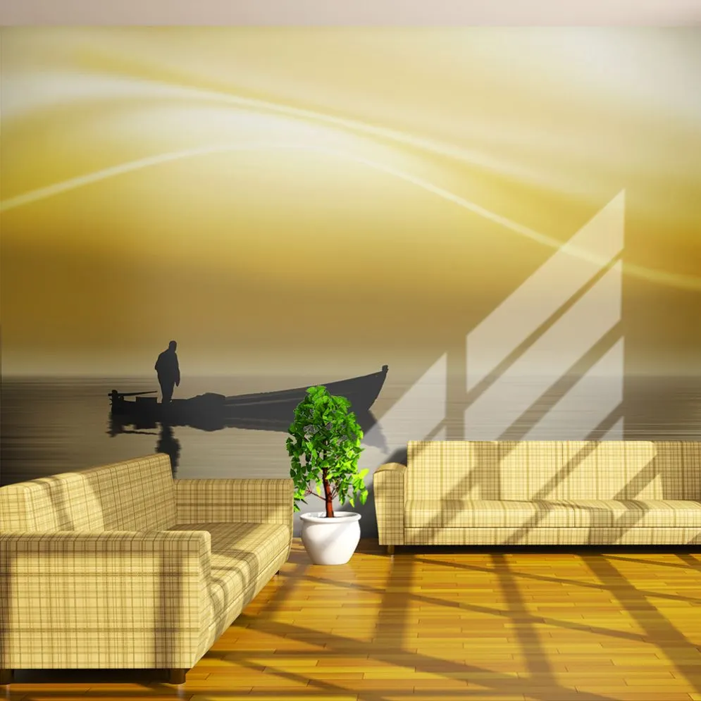 Fototapeta - Fishing at sunset-1