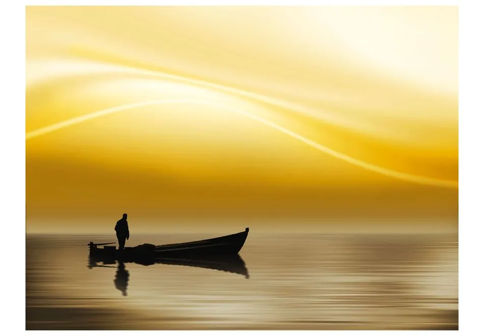 Fototapeta - Fishing at sunset-2