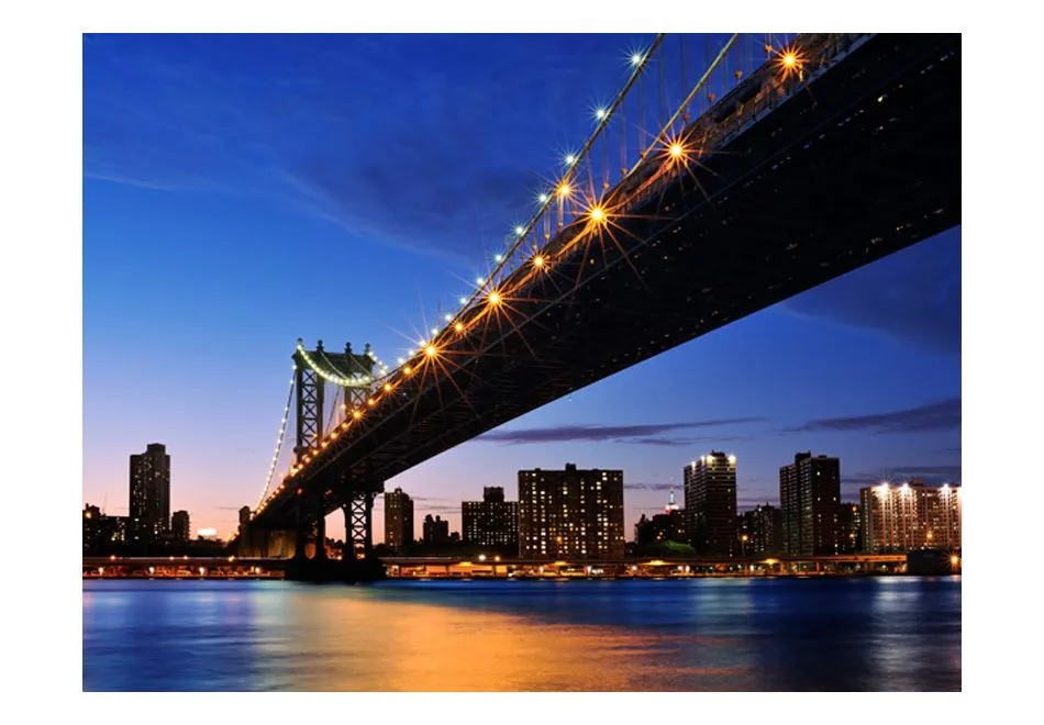Fototapeta - Oświetlony Most Manhattan Bridge-2