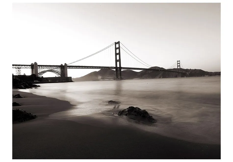 Fototapeta - San Francisco Most Golden Gate w czerni i bieli-2
