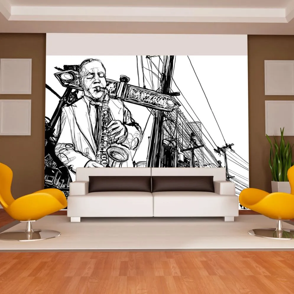 Fototapeta - Saxophone recital on Broadway-1