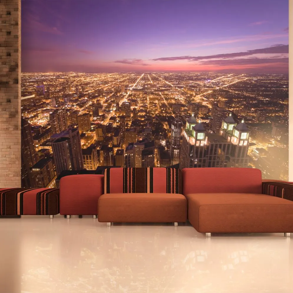Fototapeta - Amerykańskie Chicago nocą-1