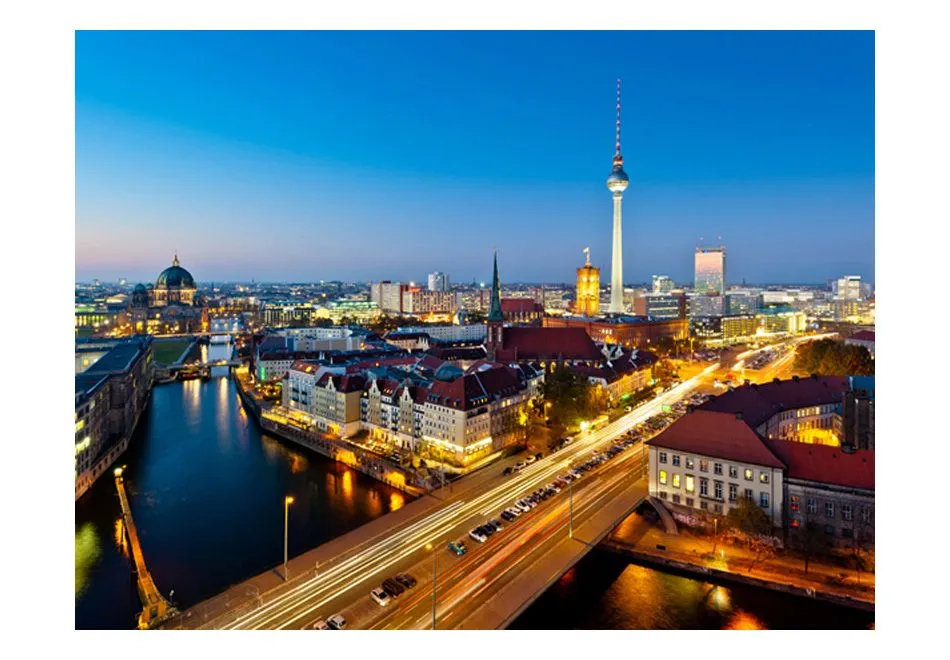 Fototapeta - Berlin view from Fischerinsel (night)-2