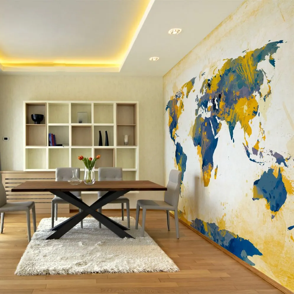 Fototapeta - Map of the World - Sun and sky-1