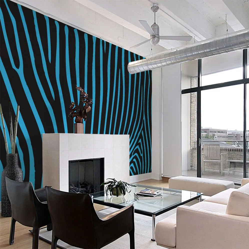 Fototapeta - Zebra pattern (turkus)-1