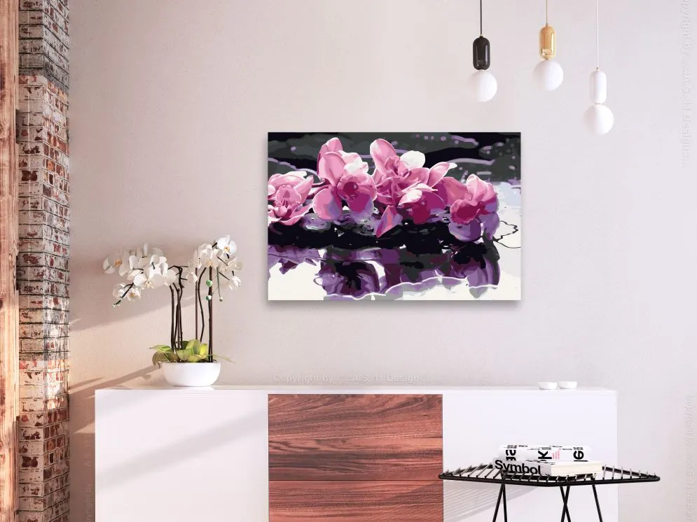 Obraz do samodzielnego malowania - Fioletowa orchidea | MIRAT. w stylu kolekcja