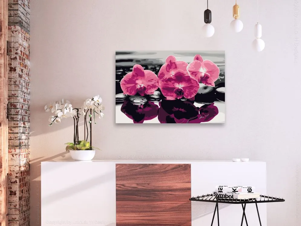 Obraz do samodzielnego malowania - Trzy orchidee | MIRAT. w stylu  kolekcja