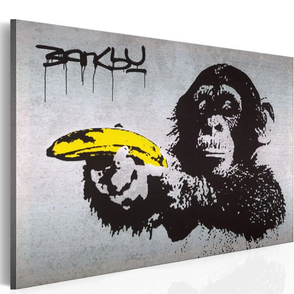 Obraz - Stój, bo małpa strzela! (Banksy)-1