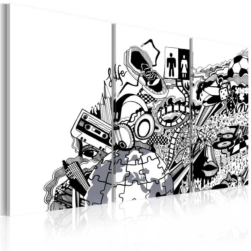 Obraz - Artistic mess - triptych-1