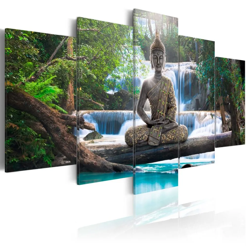 Obraz - Budda i wodospad-1