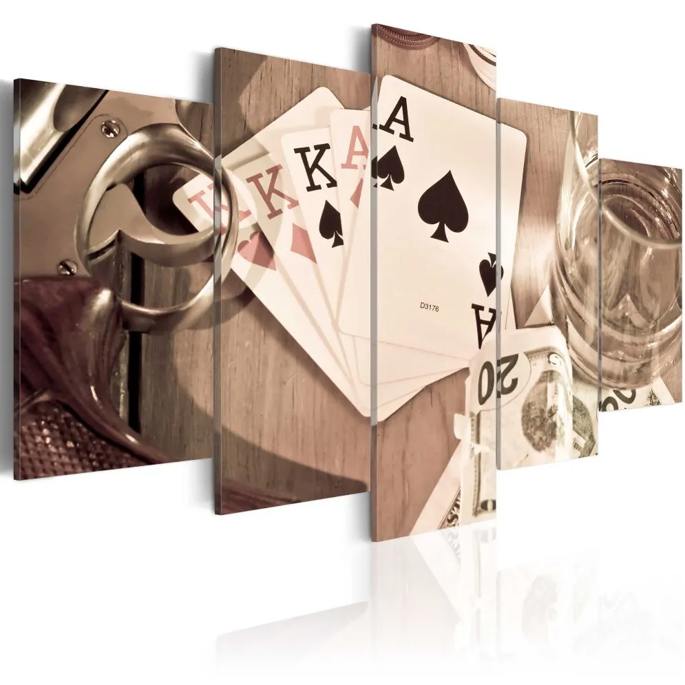 Obraz - Pokerowa noc - sepia-1