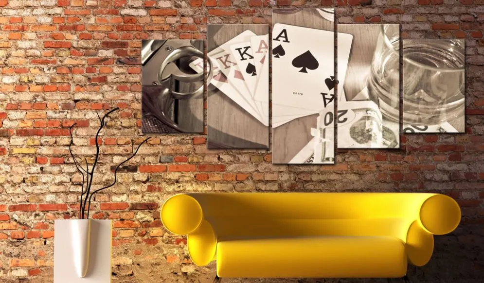 Obraz - Pokerowa noc - sepia-2