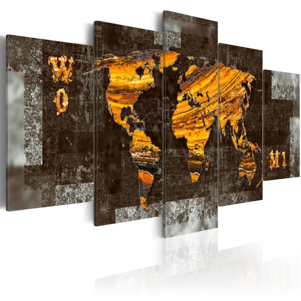Obraz - Ukryte skarby (Mapa świata)-1