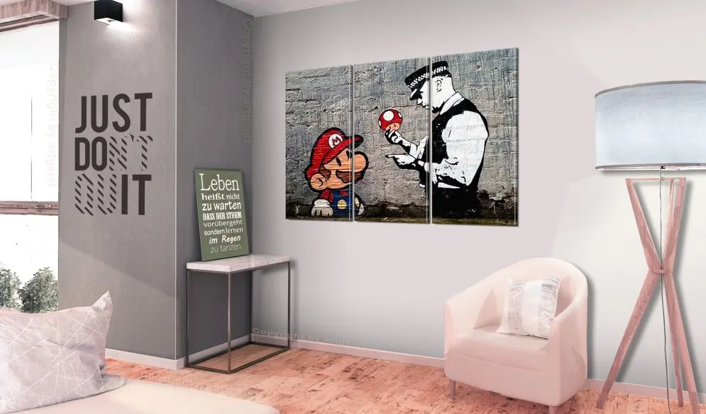 Obraz - Super Mario Mushroom Cop by Banksy-2