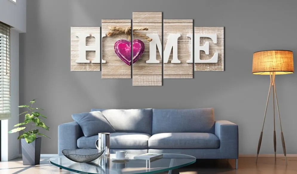 Obraz - Home  Różowe serce-2