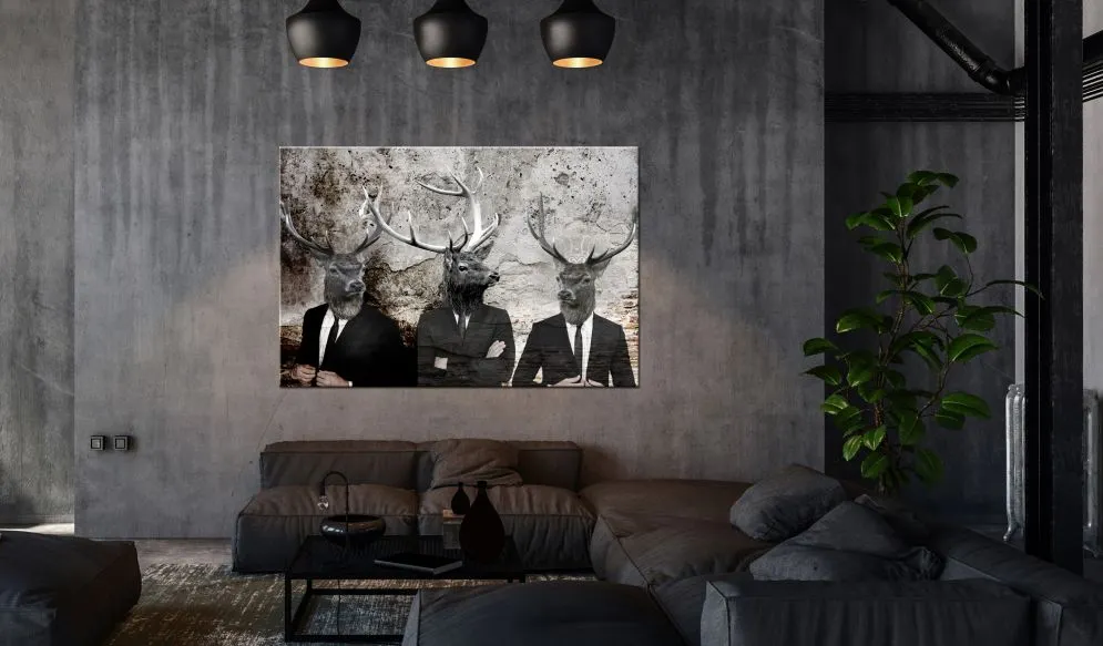 Obraz - Jelenie w garniturach-2