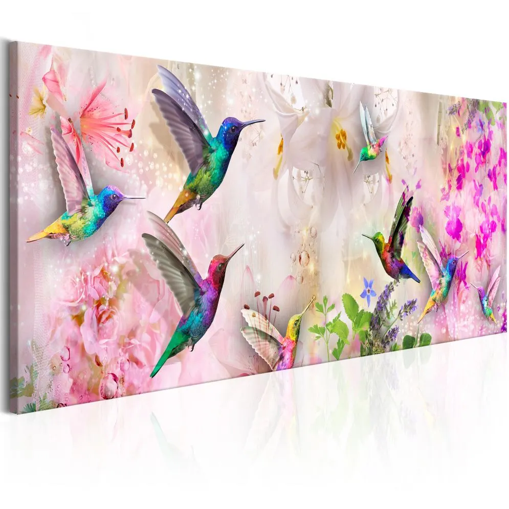 Obraz - Kolorowe kolibry (1-częściowy) wąski-1