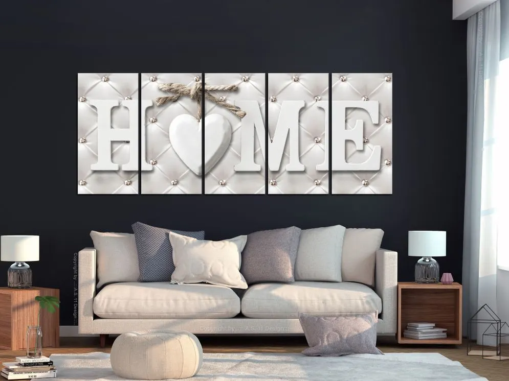 Obraz - Pikowane home (5-częściowy) wąski-2
