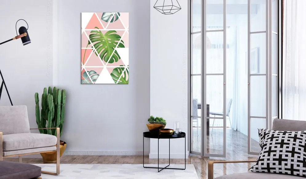 Obraz - Geometryczna monstera (1-częściowy) pionowy-2