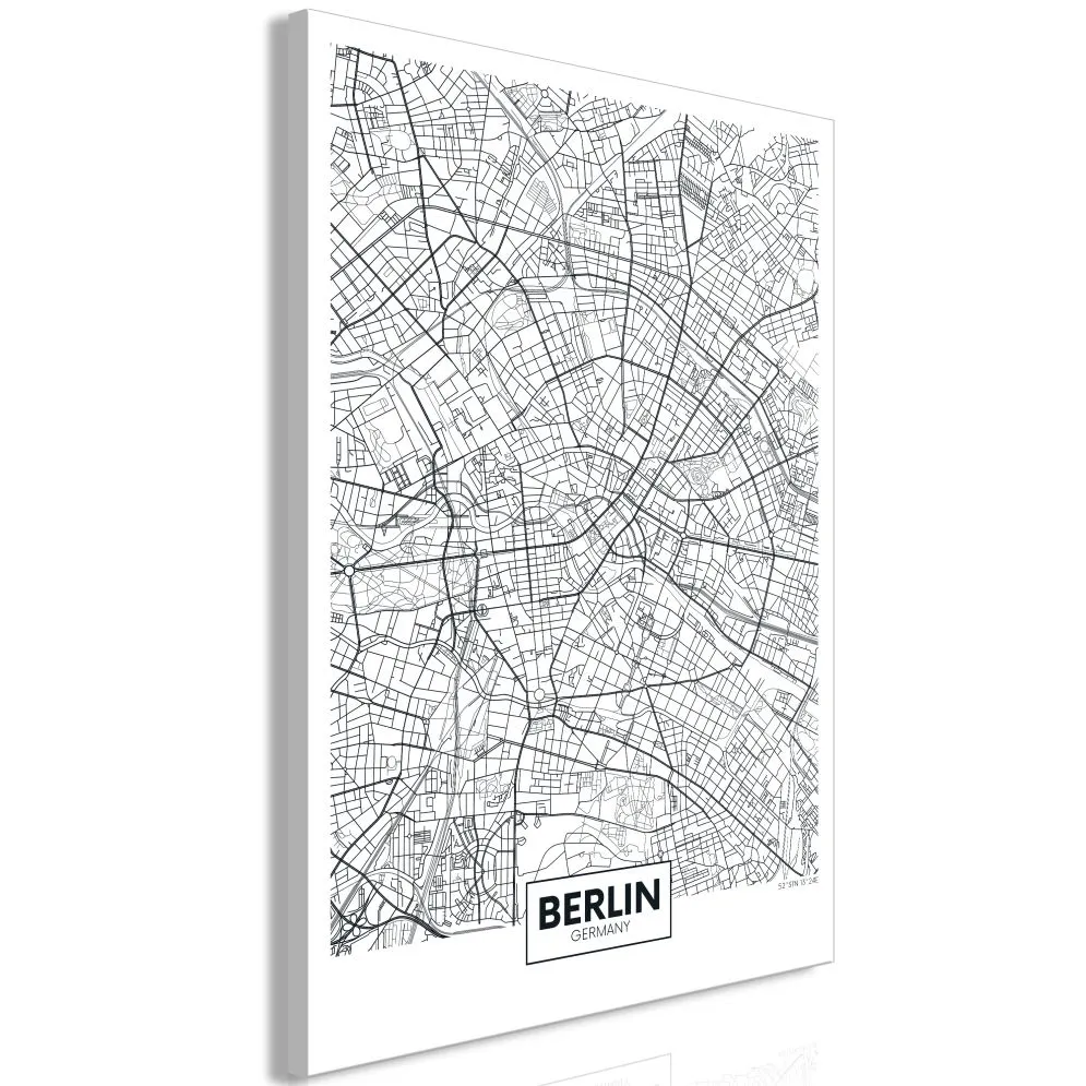 Obraz - Mapa Berlina (1-częściowy) pionowy-1