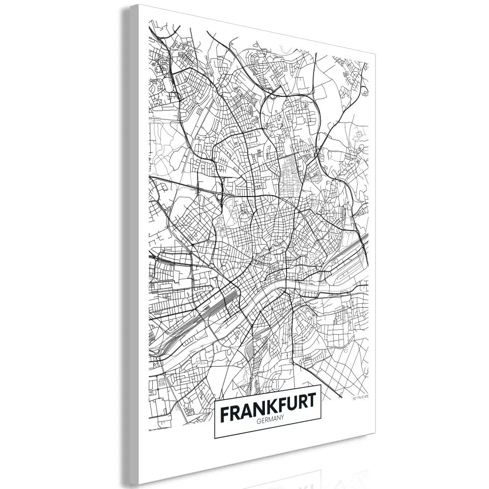 Obraz - Mapa Frankfurtu (1-częściowy) pionowy-1