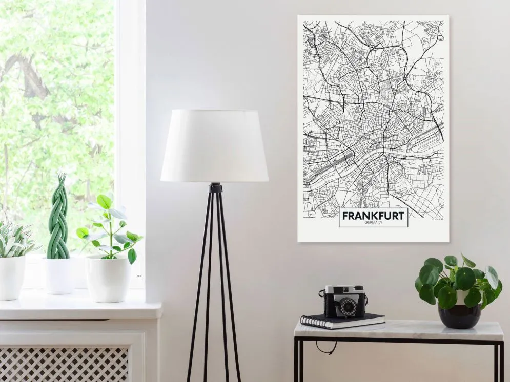 Obraz - Mapa Frankfurtu (1-częściowy) pionowy-2