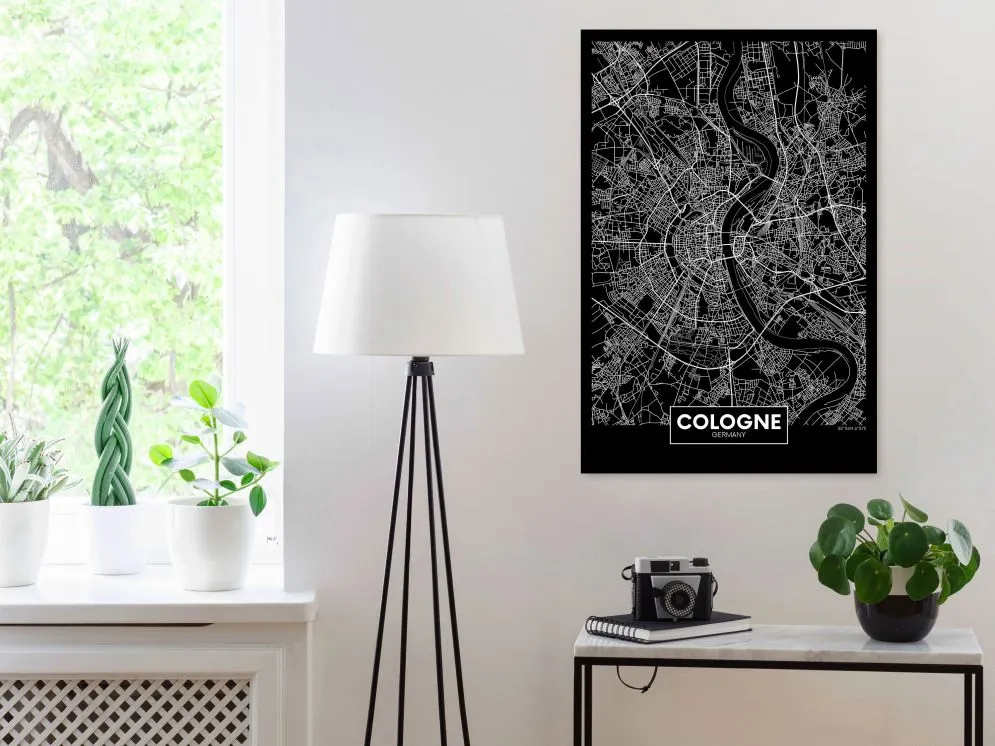 Obraz - Ciemna mapa Kolonii (1-częściowy) pionowy-2