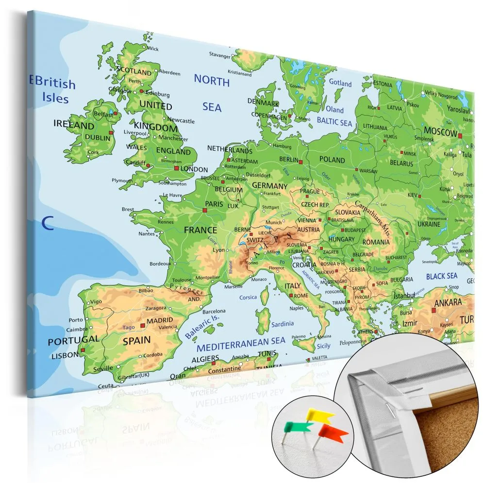 Obraz na korku - Europa [Mapa korkowa]-1