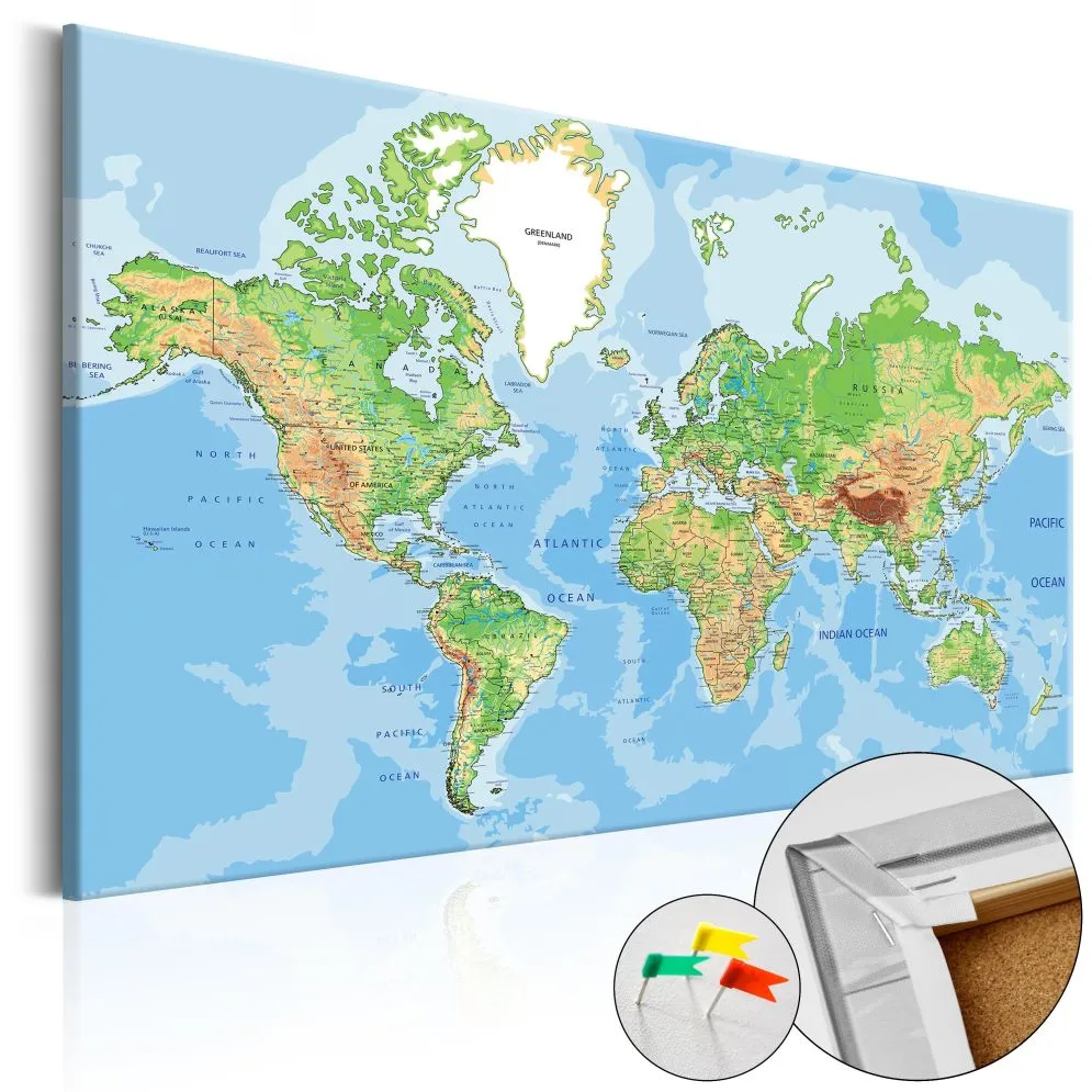 Obraz na korku - Geografia świata [Mapa korkowa]-1