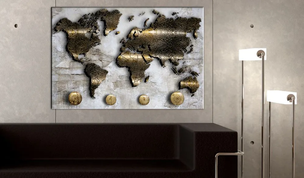 Obraz na korku - Złota podróż [Mapa korkowa]-2