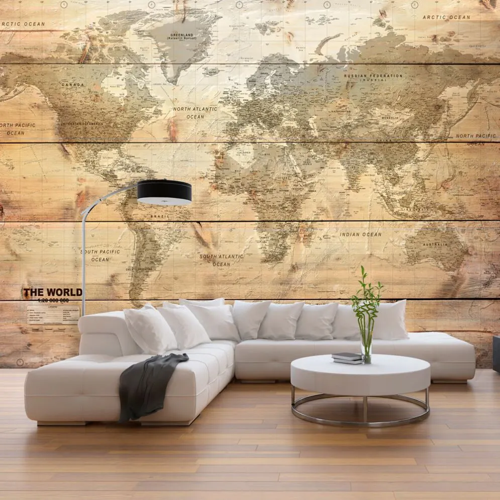 Fototapeta - Mapa na deskach-1