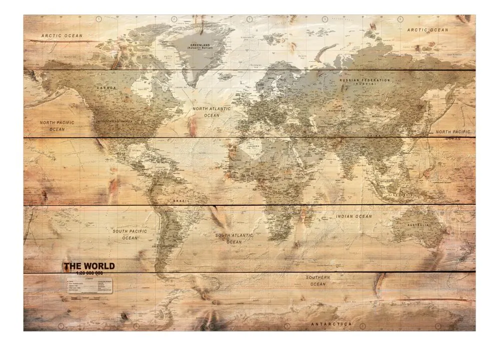 Fototapeta - Mapa na deskach-2