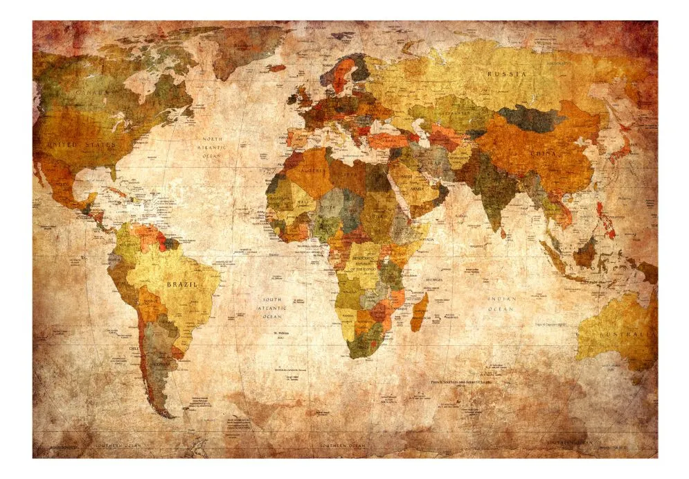 Fototapeta - Stara mapa świata-2