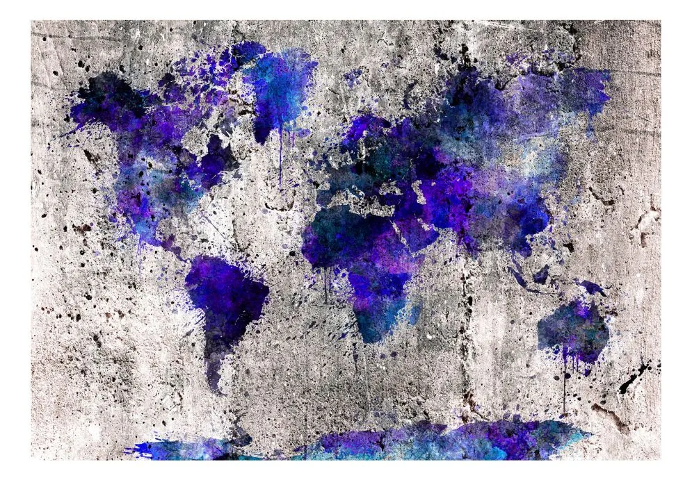 Fototapeta - Mapa świata  kleksy-2