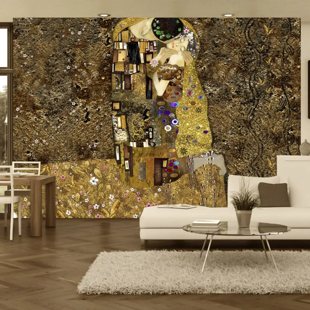 Fototapeta - Inspiracja Klimtem Złoty pocałunek-1