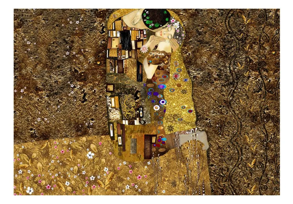 Fototapeta - Inspiracja Klimtem Złoty pocałunek-2