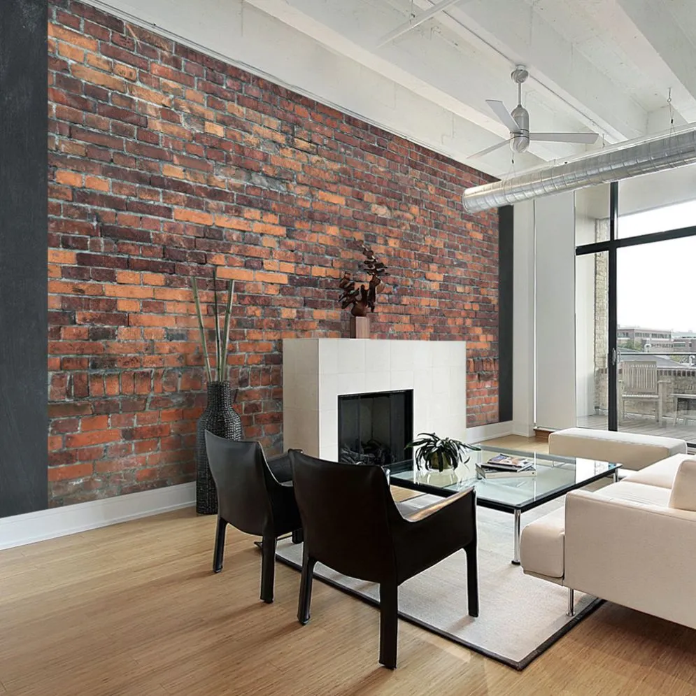 Fototapeta - Vintage Wall (Red Brick)-1
