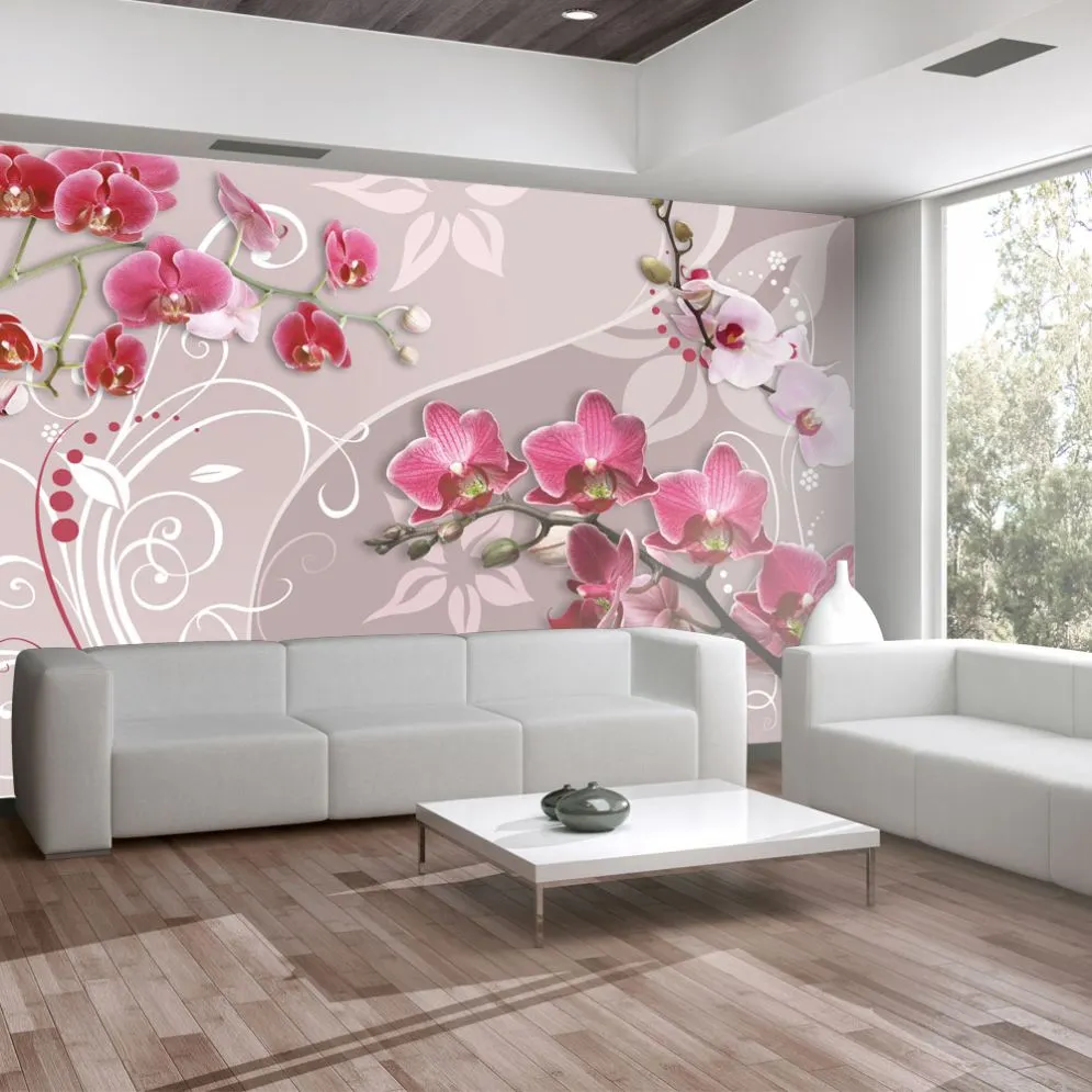 Fototapeta - Lot różowych orchidei-1