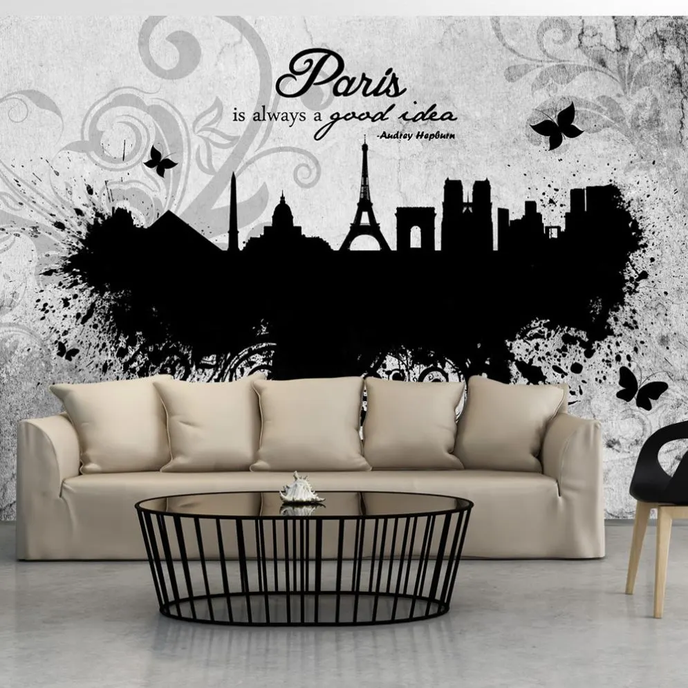 Fototapeta - Paris is always a good idea - black and white-1