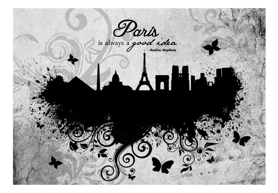 Fototapeta - Paris is always a good idea - black and white-2