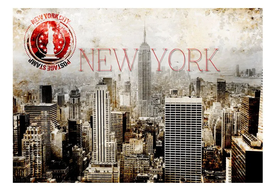 Fototapeta - New York - POST AGE STAMP-2